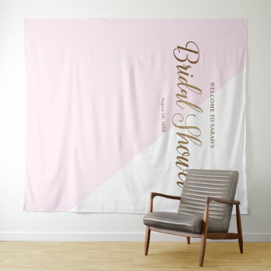Moderne chic roze goud script Persoonlijk Wandkleed (In Situ (horizontaal))
