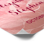 Moderne Chic Roze Gouden Bloemige Trouw Teken Post Poster (Hoek)