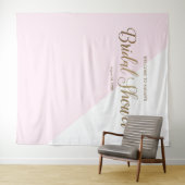 Moderne Chic Roze Gouden Script Naamgeving Wandkleed (In Situ (horizontaal))