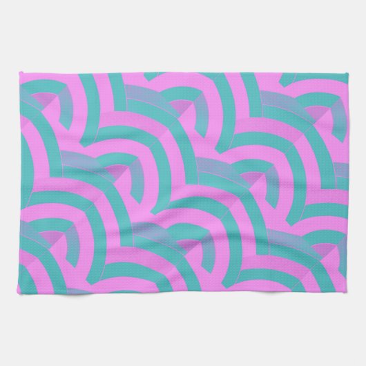 moderne chic roze/groene chevrons theedoek (Horizontaal)