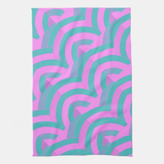 moderne chic roze/groene chevrons theedoek (Verticaal)
