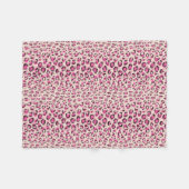 Moderne chic roze luipaardprint patroon monogram fleece deken (Voorkant (Horizontaal))