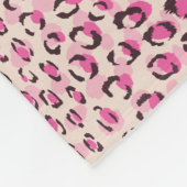 Moderne chic roze luipaardprint patroon monogram fleece deken (Hoek)