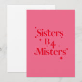 Moderne Chic Roze Rode Sparkle Sister Galentines D Feestdagenkaart (Voorkant / Achterkant)