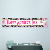 Moderne Chic Roze Rozen | Moederdag Banner (Beurs)