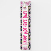 Moderne Chic Roze Rozen | Moederdag Banner (Verticaal)