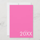 Moderne Chic Roze Typografie Afstudeerfeest Kaart (Achterkant)