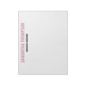 Moderne chic roze, wit en zwart notitieblok (Linkerzijde)