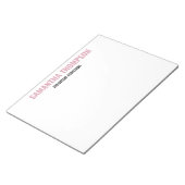 Moderne chic roze, wit en zwart notitieblok (Schuin)