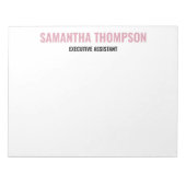 Moderne chic roze, wit en zwart notitieblok (Voorkant)