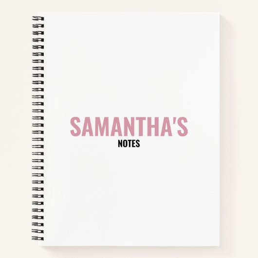 Moderne Chic Roze & Wit Notitieboek (Voorkant)