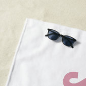 Moderne Chic Roze & Wit  Strandlaken (In situ)