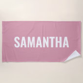 Moderne Chic Roze & Wit  Strandlaken (Voorkant)