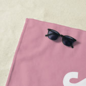 Moderne Chic Roze & Wit  Strandlaken (In situ)