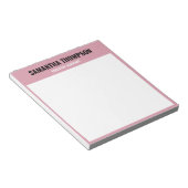 Moderne Chic Roze, Wit & Zwart Notitieblok (Schuin)