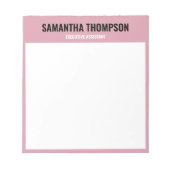 Moderne Chic Roze, Wit & Zwart Notitieblok (Voorkant)