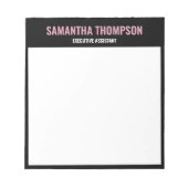 Moderne Chic Roze, Wit & Zwart   Notitieblok (Voorkant)