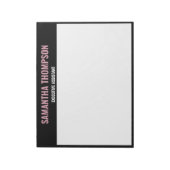Moderne Chic Roze, Wit & Zwart Notitieblok (Linkerzijde)