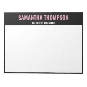 Moderne Chic Roze, Wit & Zwart Notitieblok