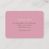 Moderne Chic Roze & Witte Professionele Visitekaartje (Achterkant)