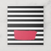 Moderne Chic Roze Zwart en Witte Strepen Plaatskaartje (Buitenkant ongevouwen)