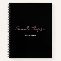 Moderne Chic Roze Zwart Minimalistische Script