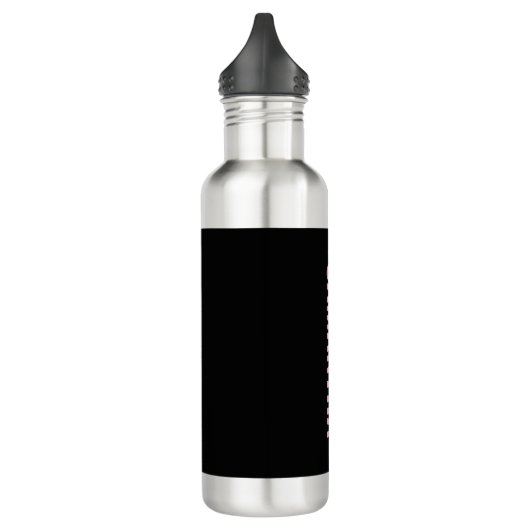 Moderne Chic Roze & Zwart Waterfles (Links)