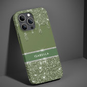 Moderne Chic Sage Green Glitter Sparkle Diamond Case-Mate iPhone Case