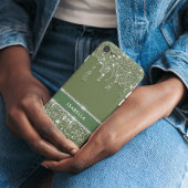 Moderne Chic Sage Green Glitter Sparkle Diamond Case-Mate iPhone Case