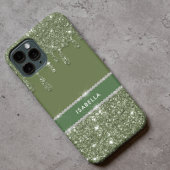 Moderne Chic Sage Green Glitter Sparkle Diamond Case-Mate iPhone Case
