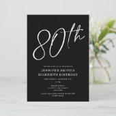 Moderne Chic Script 80ste verjaardag Kaart (Staand voorkant)