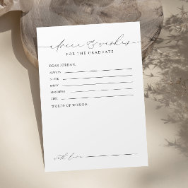 Moderne Chic Script Afstudeeradvies & wensen Advieskaart