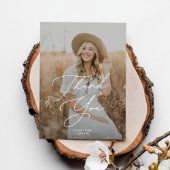 Moderne Chic Script Afstuderen foto Dank u kaart