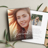 Moderne Chic Script Afstuderen Fotoaankondiging Aankondiging