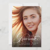 Moderne Chic Script Afstuderen Fotoaankondiging Aankondiging (Voorkant)