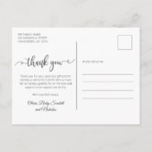 Moderne Chic Script Baby 3 Foto Collage Bedankt Briefkaart (Achterkant)