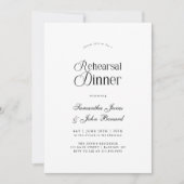 Moderne Chic Script Bruiloftsrepetitie Dinner Kaart (Voorkant)