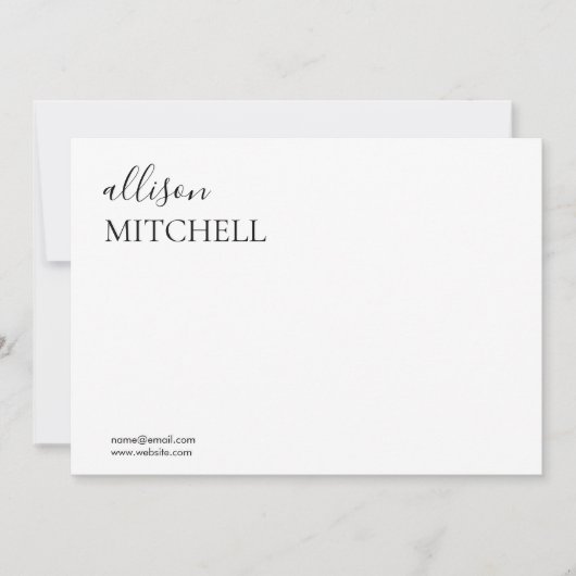 Moderne Chic Script Calligraphy Note Kaart Notitiekaartje (Voorkant)