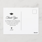 Moderne Chic Script Foto Afstudeer Dankjewel Briefkaart (Achterkant)