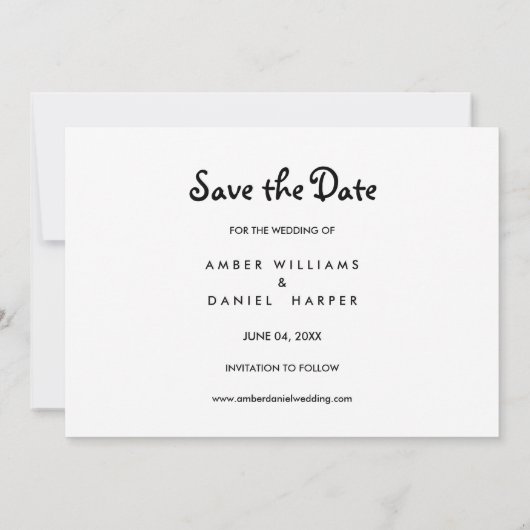 Moderne Chic Script Foto Save The Date (Achterkant)