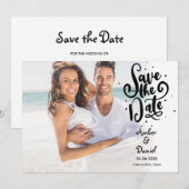 Moderne Chic Script Foto Save The Date (Voorkant / Achterkant)