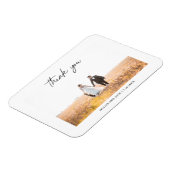 Moderne Chic Script Handwriting Weduwfoto Magne Magneet (Linkerzijde)