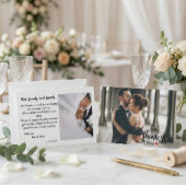 Moderne chic script hart trouwfoto bedankkaart