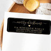 Moderne Chic Script Kerstmis-terugzendadreslabel Etiket