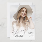 Moderne Chic Script Klas van 2025 Foto Afstuderen Kaart (Voorkant)