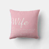 Moderne Chic Script Meisjesachtig Roze Leuk Defini Kussen (Achterkant)