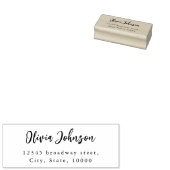Moderne Chic Script Minimalist adres rubber stempe Rubberstempel (Gestempeld)