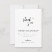 Moderne Chic Script Minimalist Weddenschap Bedankkaart (Voorkant)