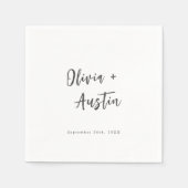 Moderne Chic Script Minimalist Weddenschap Servet (Voorkant)
