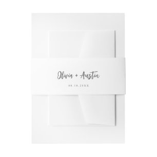 Moderne Chic Script Minimalist Weddenschap Uitnodigingen Wikkel
